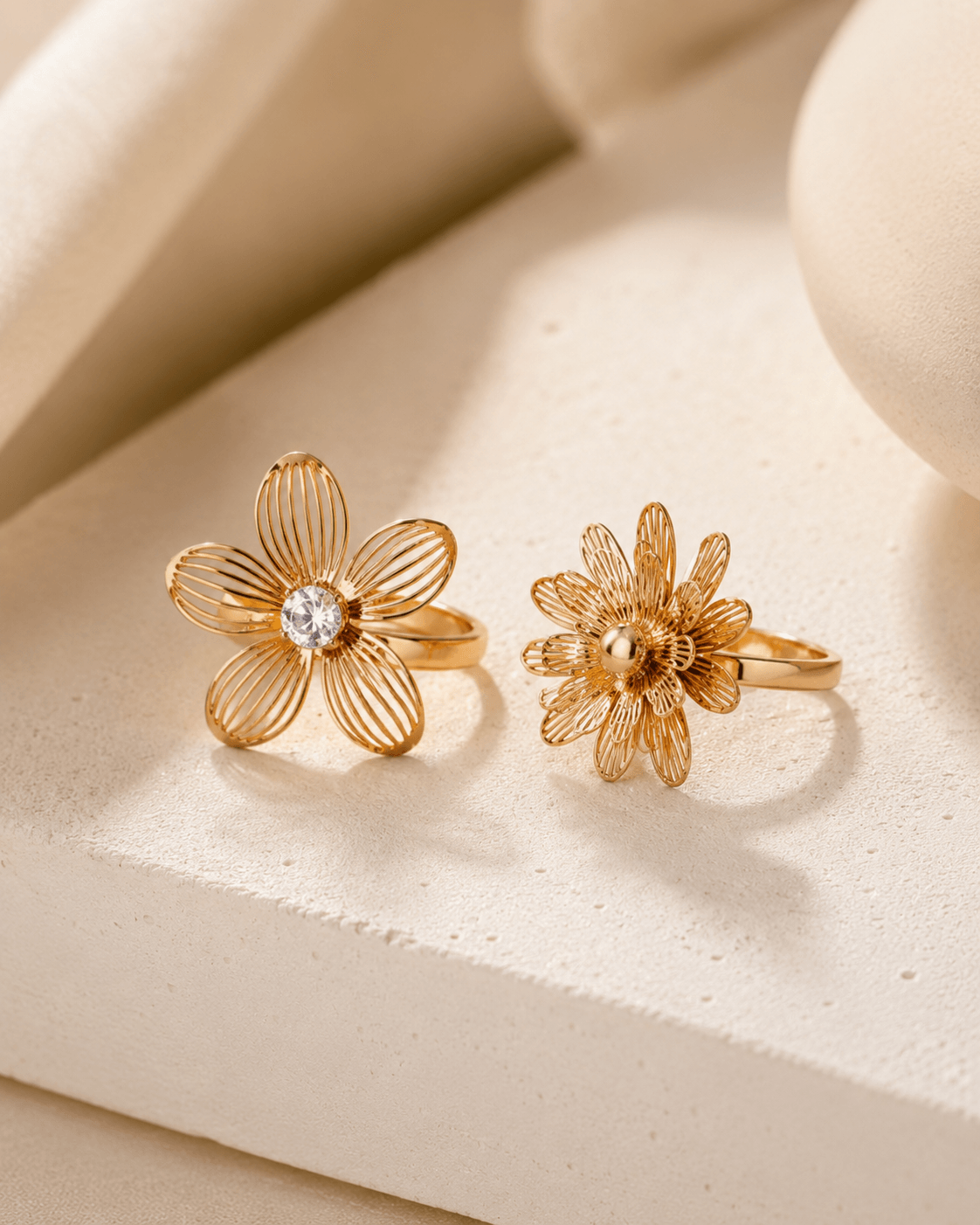 Lot de 2 bagues Fleurs - Image 2