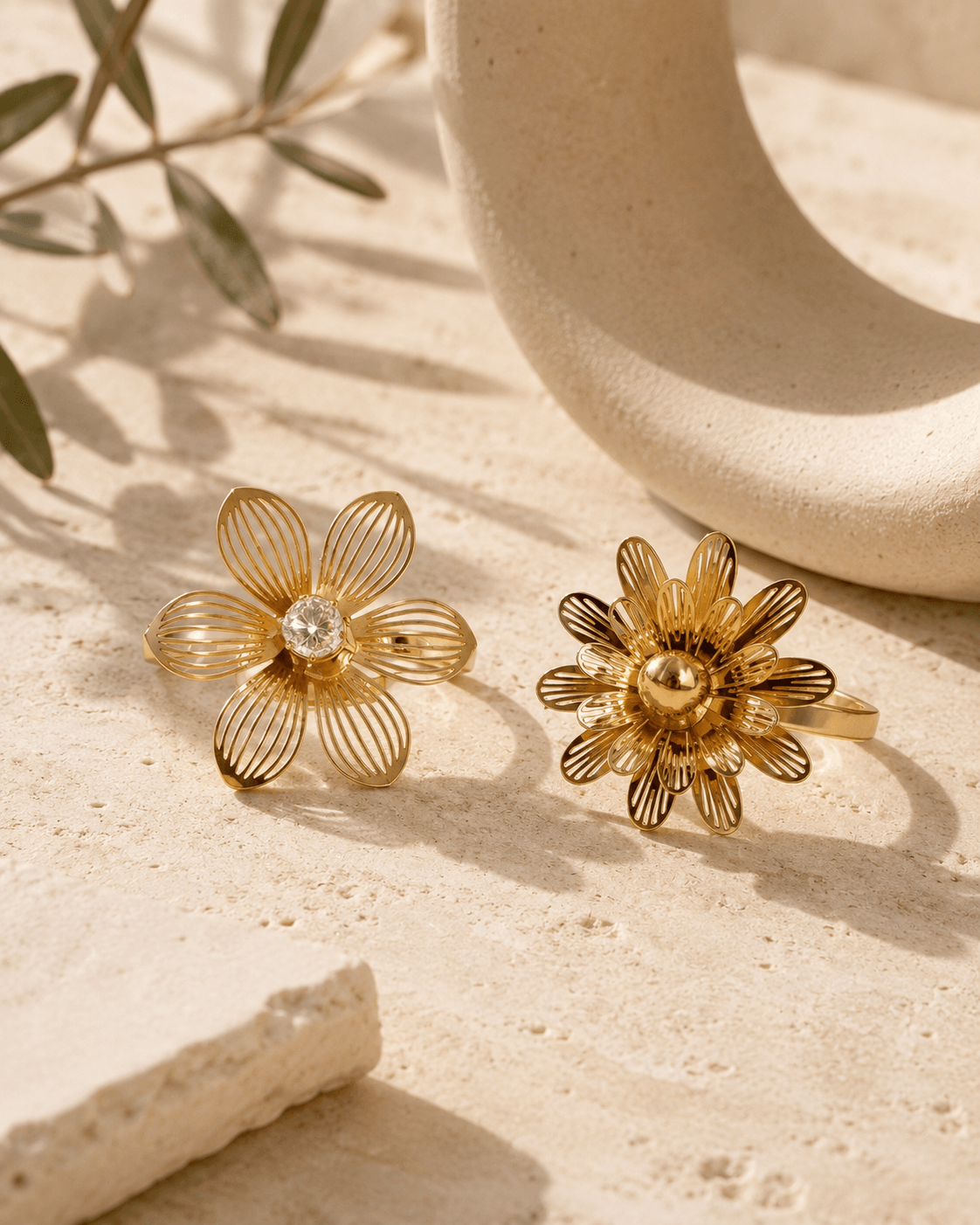 Lot de 2 bagues Fleurs - Image 3