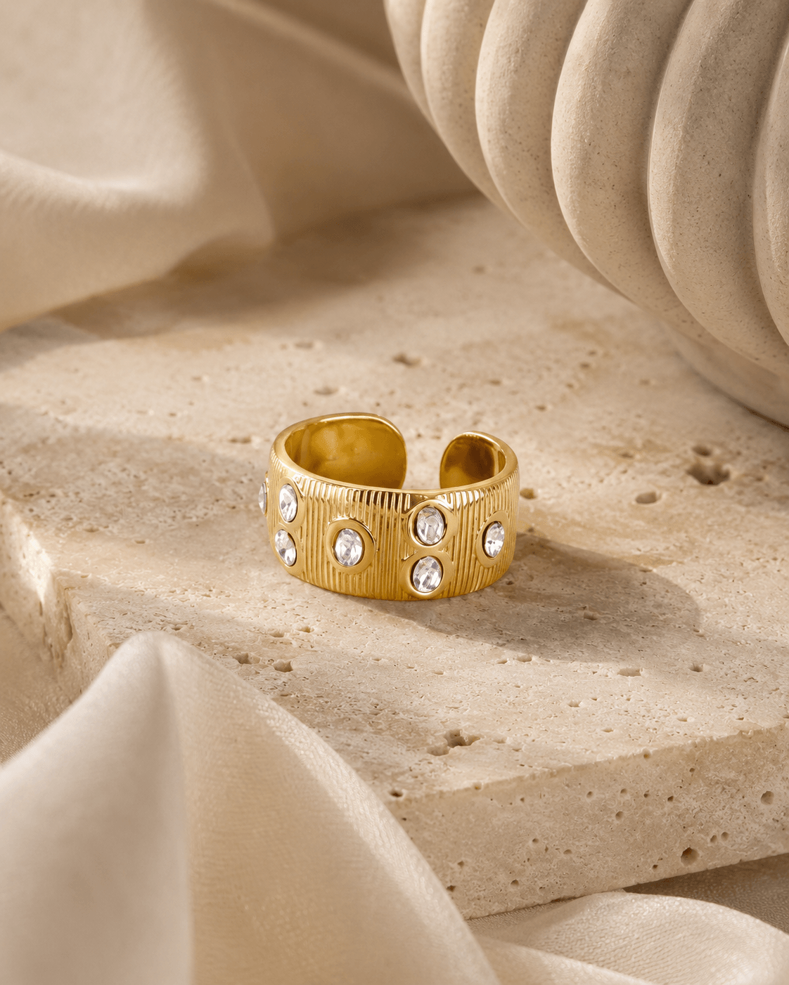 Bague Victoire - Grand jonc strass - Image 2